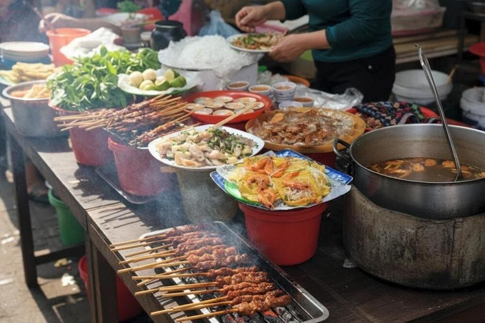 Bạn có thể thưởng thức món ăn vặt Huế với giá bình dân tại chợ Đông Ba